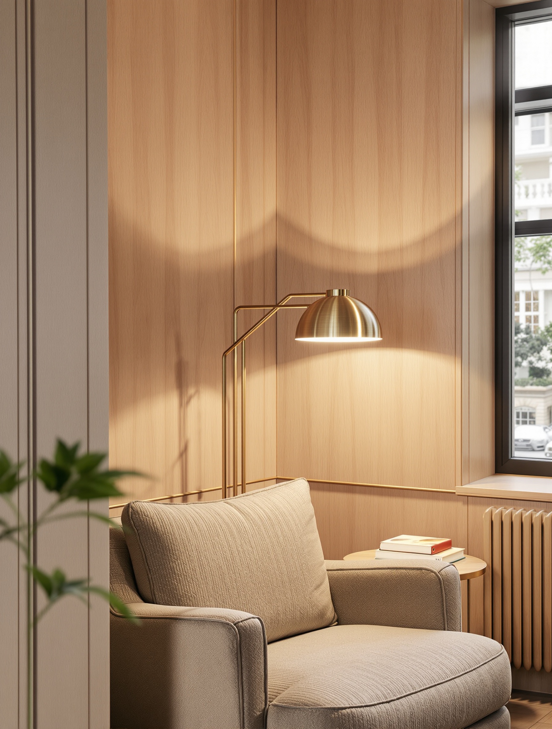 ambiance intérieure chic coin lecture lampe design moderne