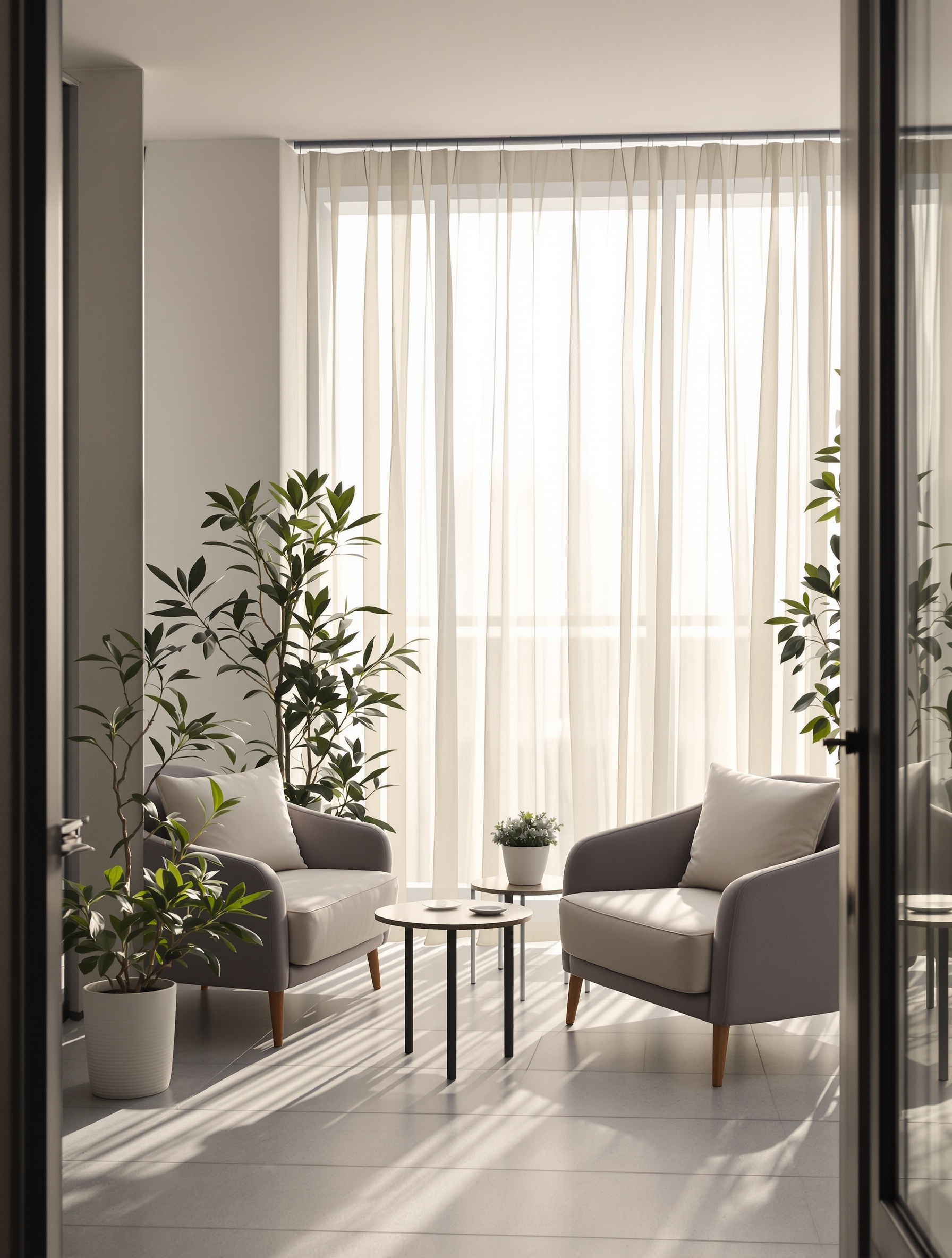 Balcon urbain intime design élégant lumière naturelle