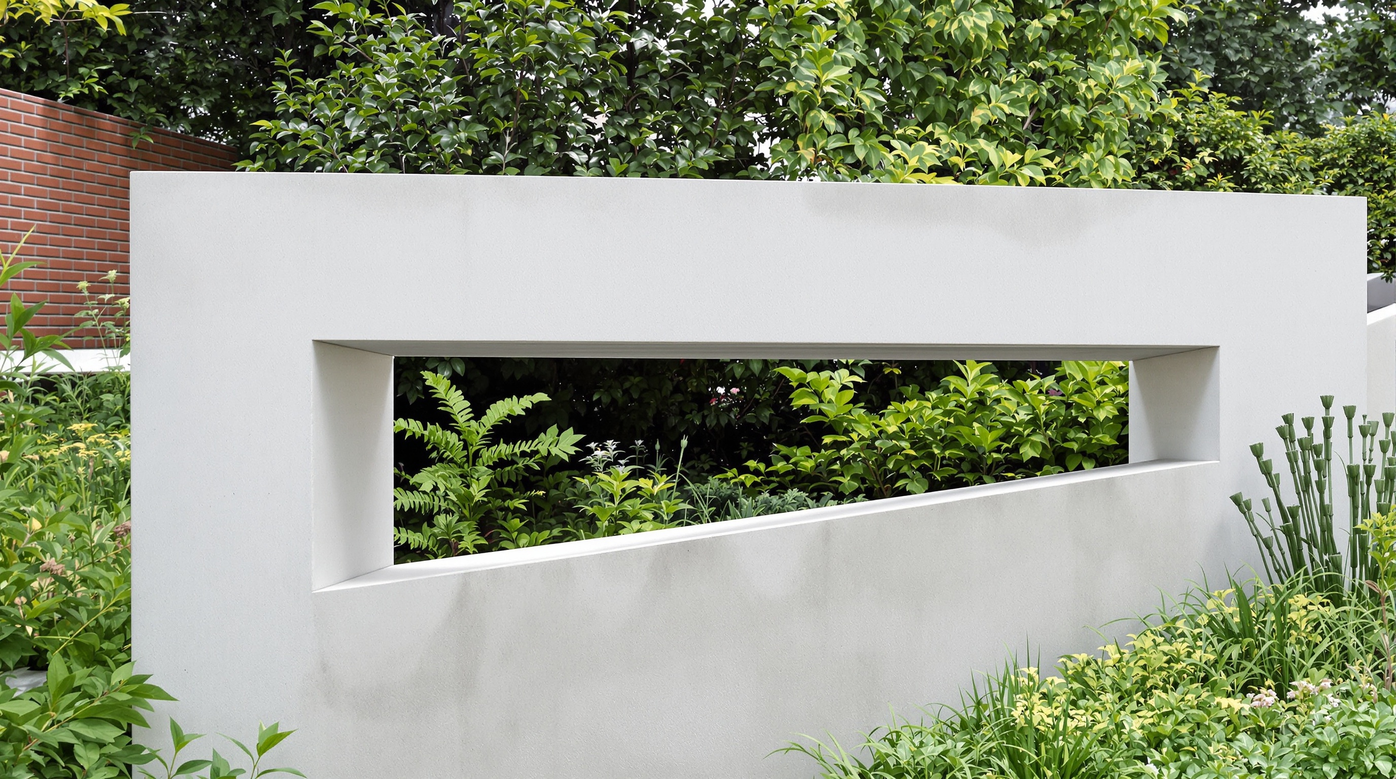balustrade en béton sur mesure dans un jardin moderne