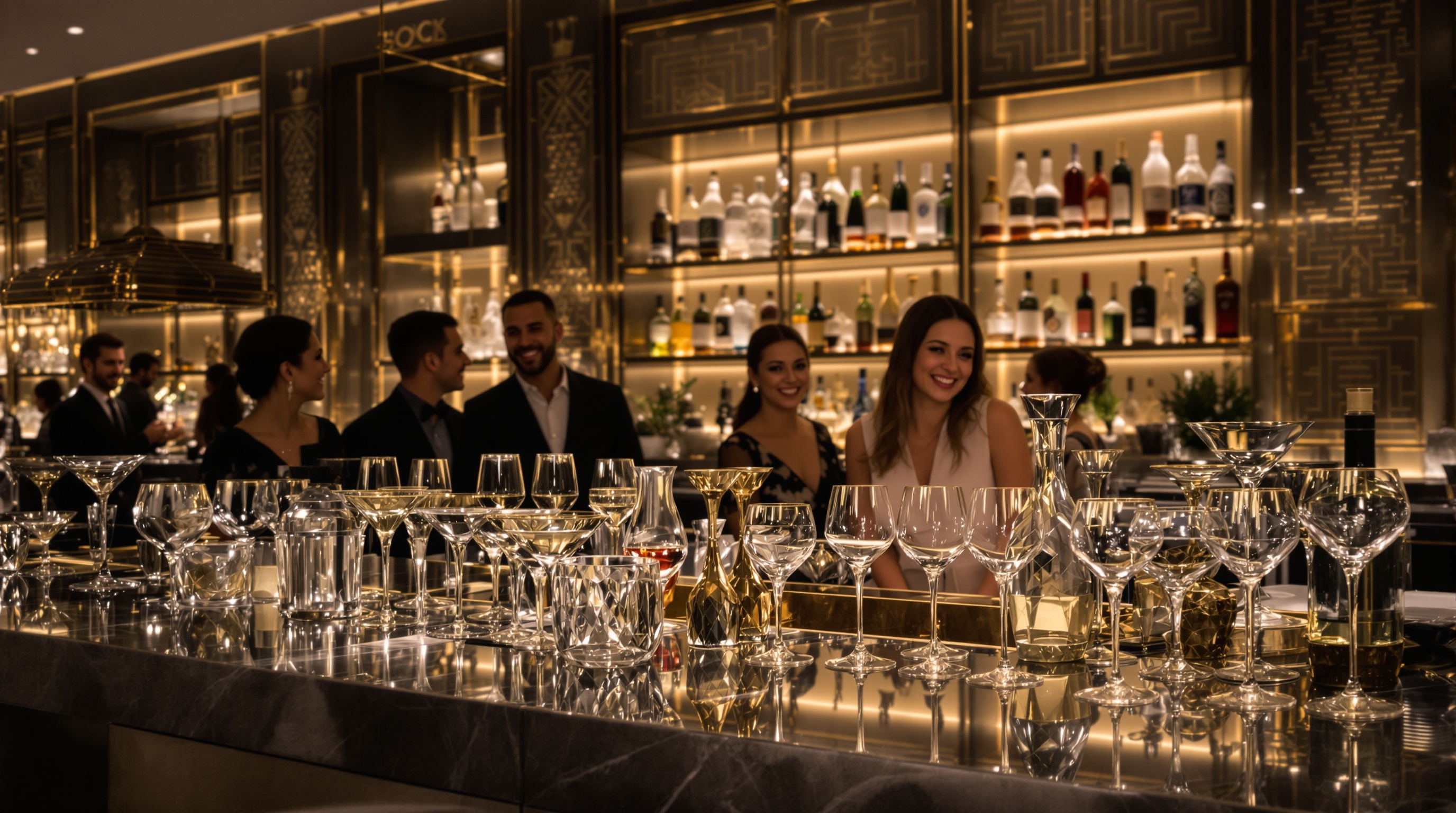 bar maison contemporain verres cocktail originaux élégance