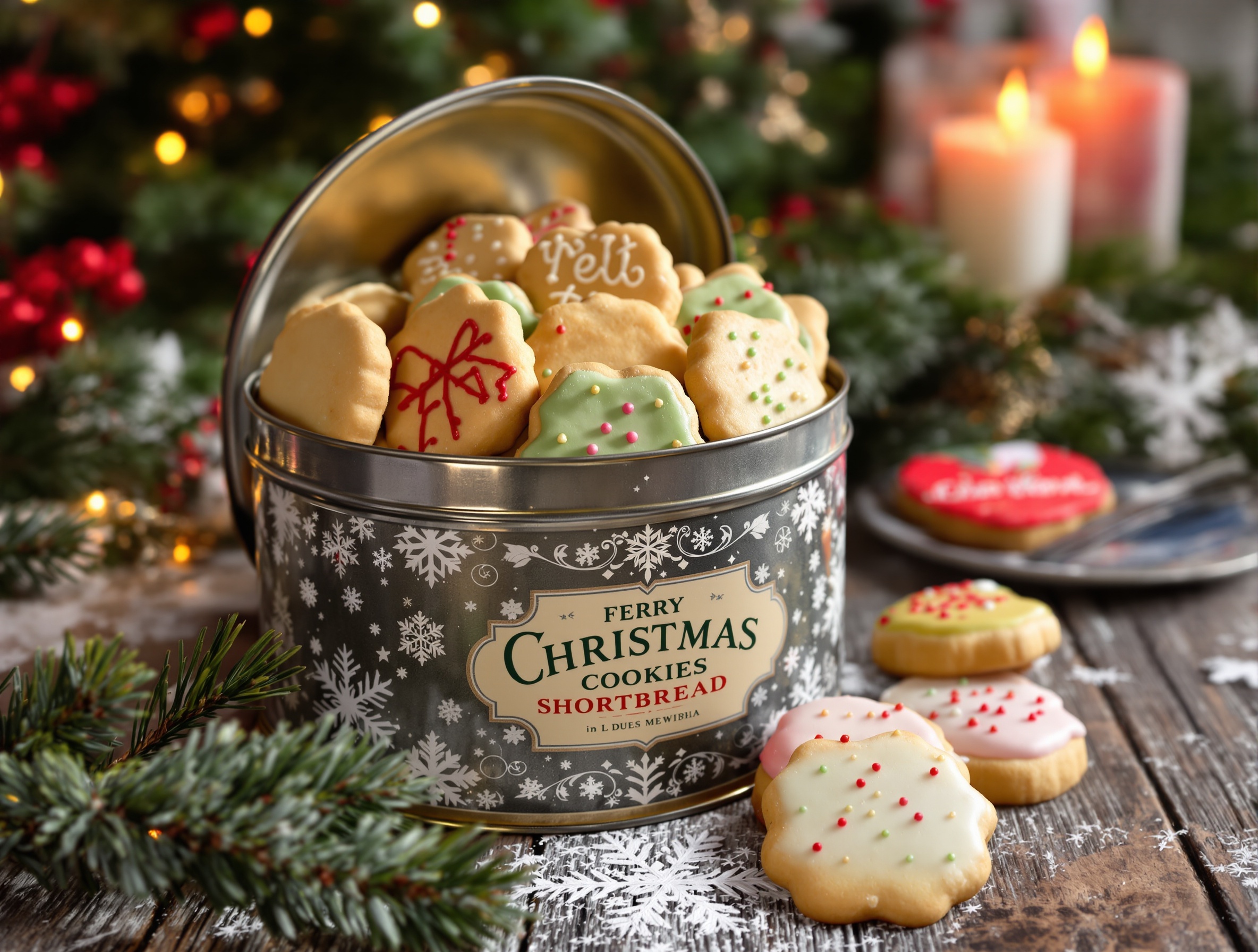 Boîte en métal vintage pour une conservation parfaite des sablés de Noël moelleux