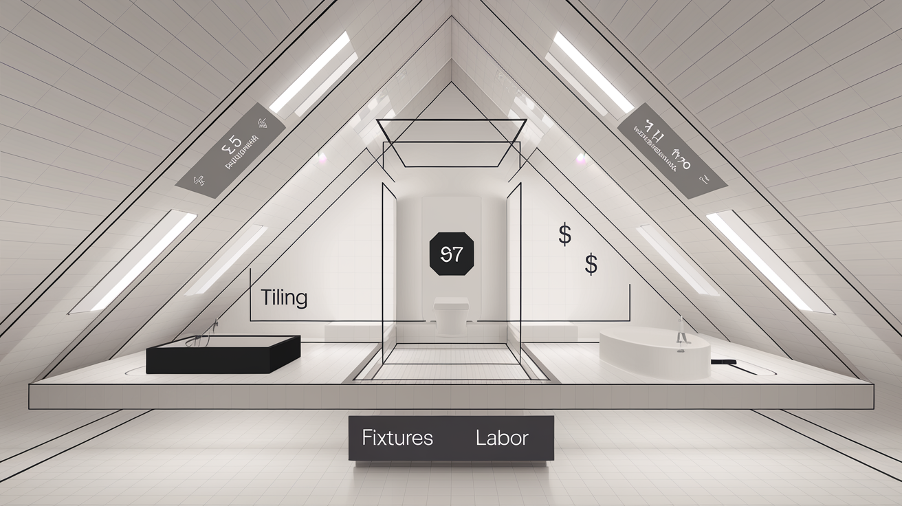 budget salle de bain sous pente 5m2 illustration contemporaine infographie postes depenses