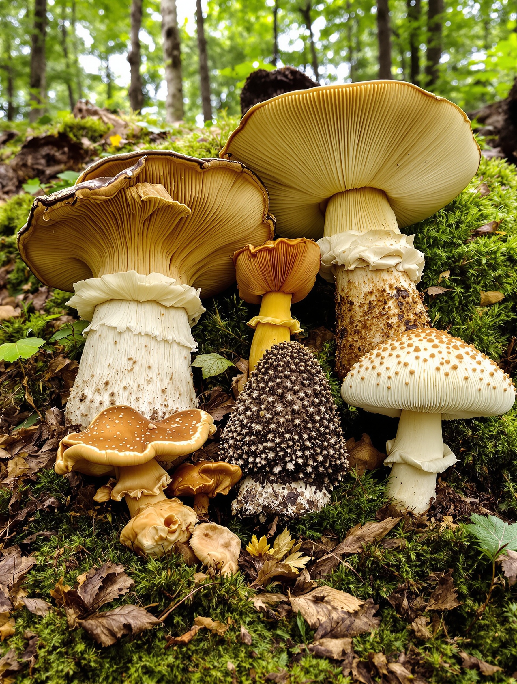 champignons sauvages luxe : cèpe, girolle, trompette de la mort, pied-de-mouton, coulemelle
