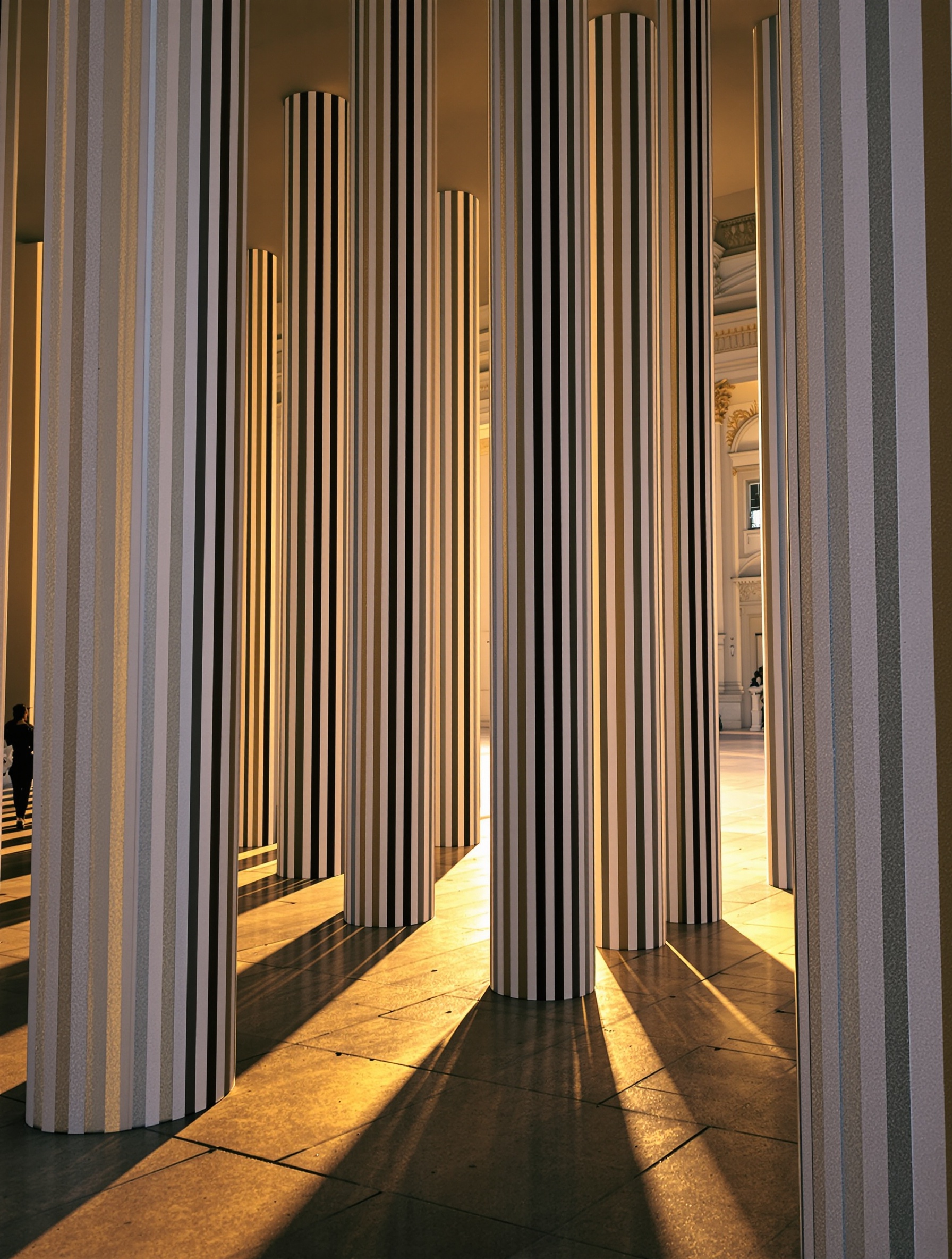 Colonnes de Buren au lever du soleil au Palais Royal