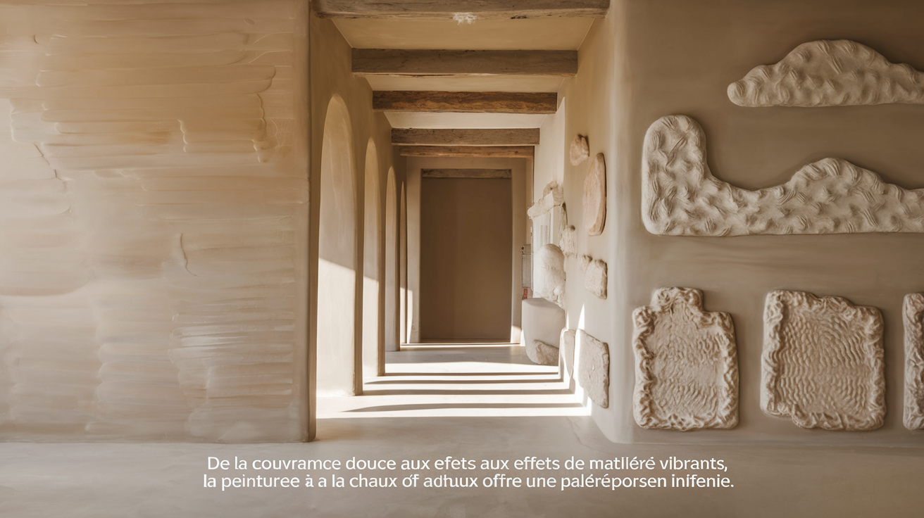 De la couvrance douce aux effets de matière vibrants, la peinture à la chaux offre une palette d'expressions infinie.