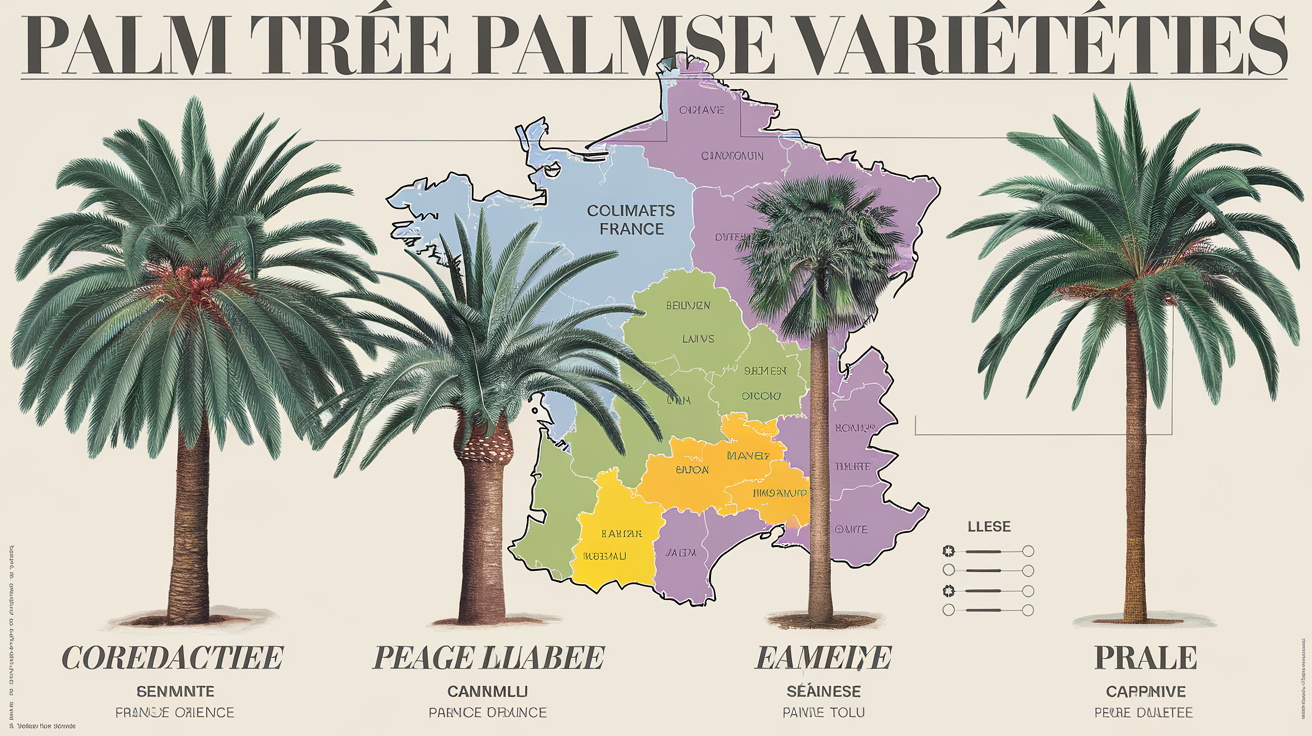 Comparatif visuel des principaux palmiers adaptés aux régions françaises