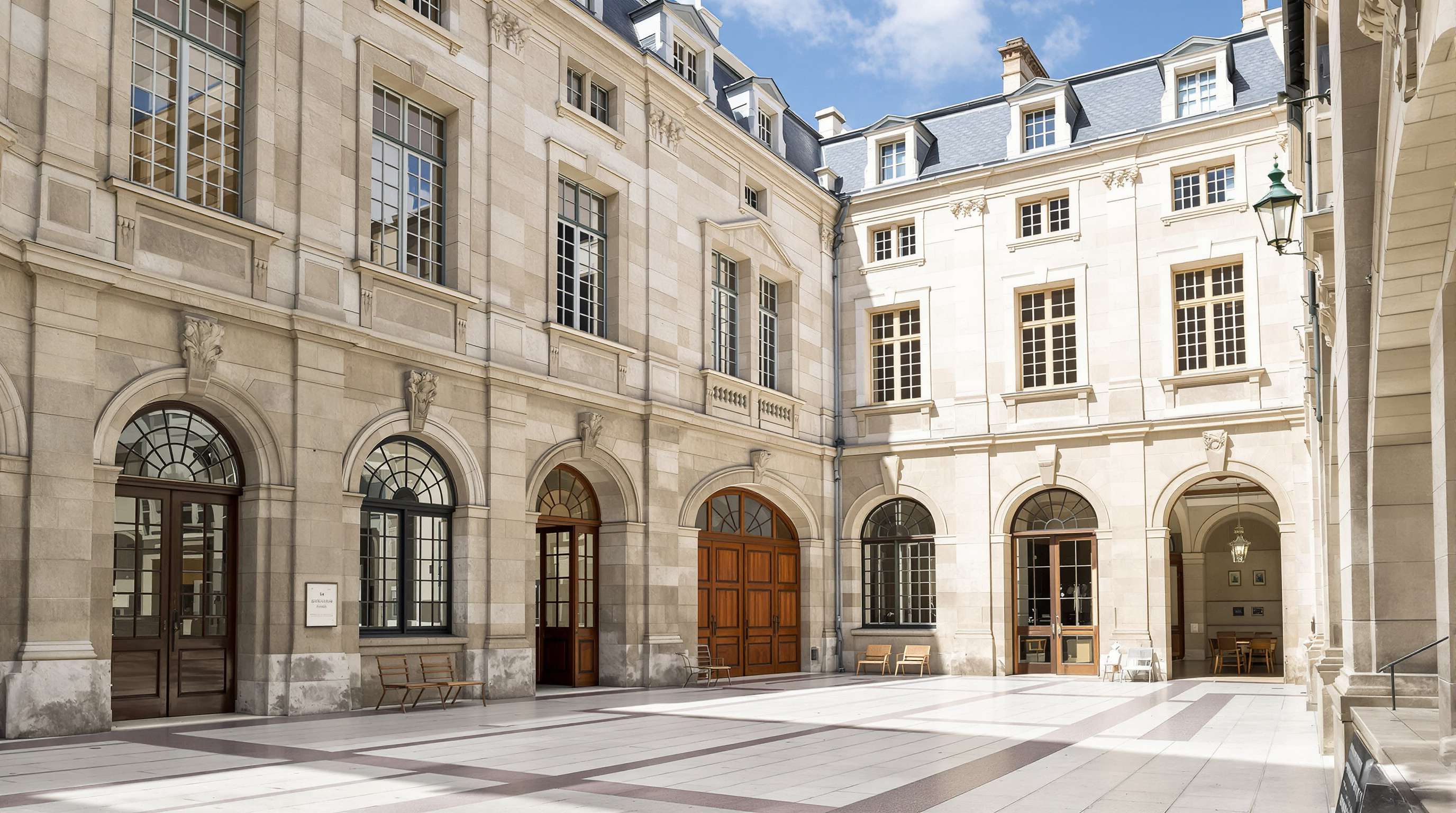 Vue sur la cour de la Victoire du Musée Carnavalet après rénovation