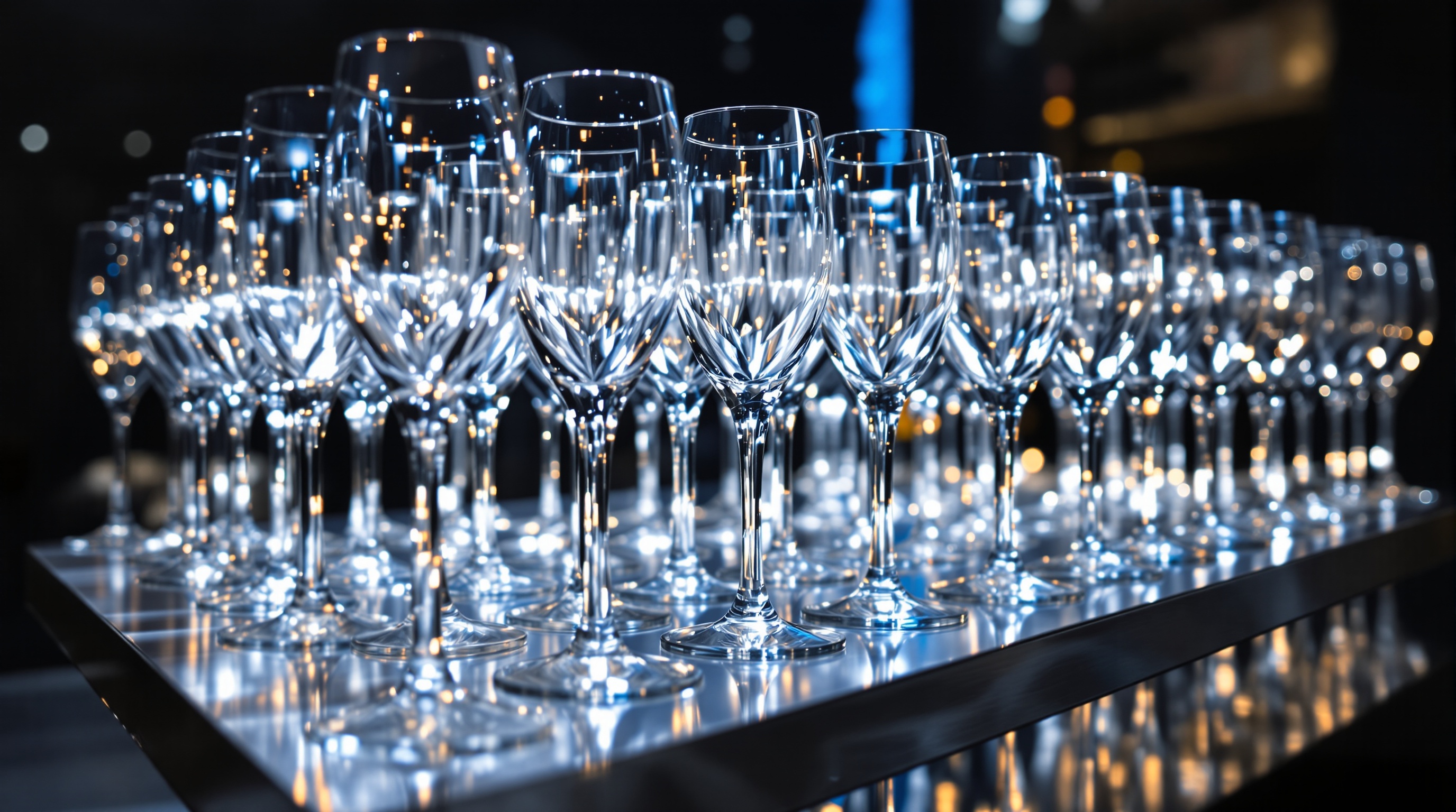 Cristal champagne flûtes design éphémère spectaculaire
