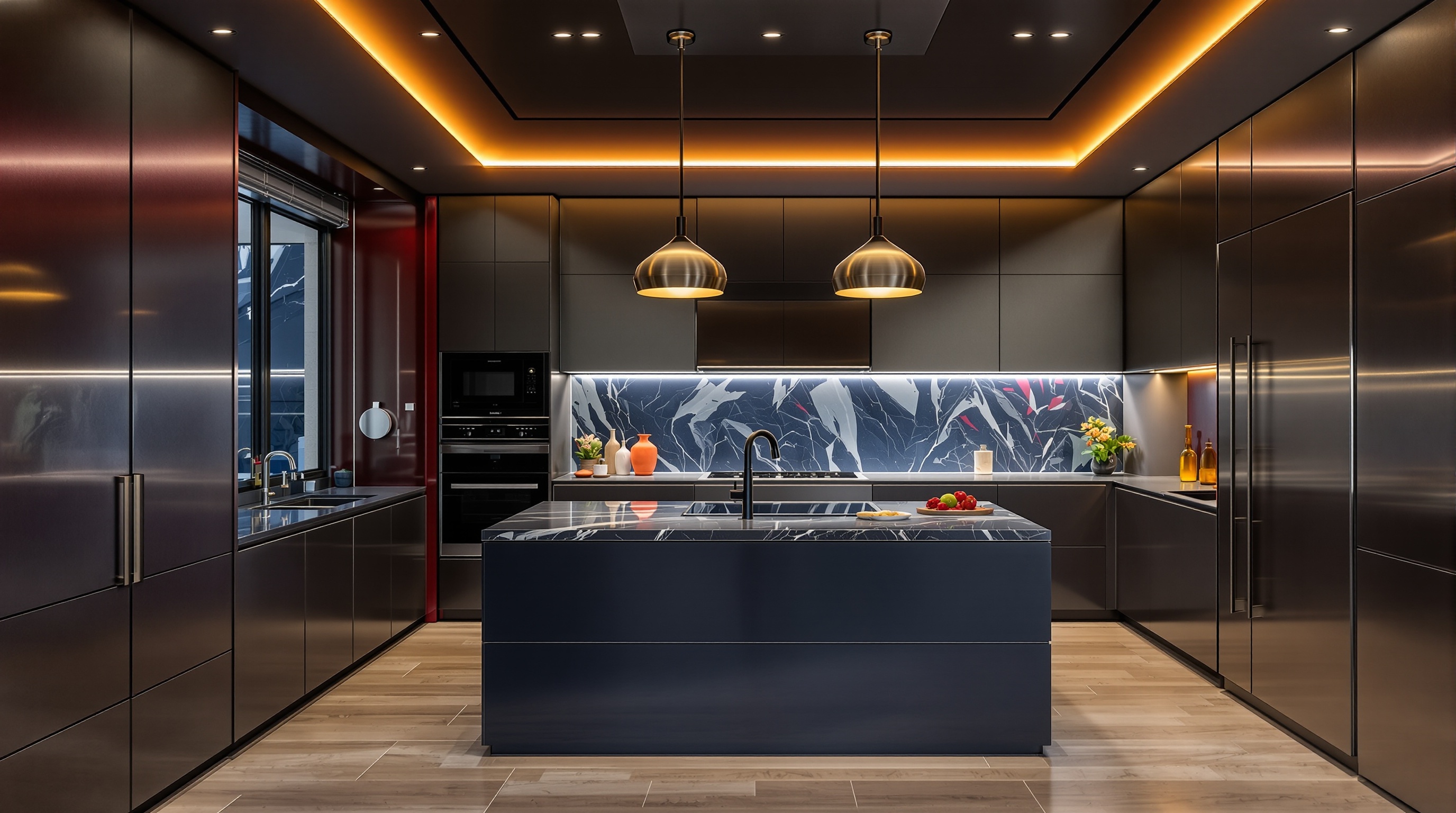 ambiances lumineuses design cuisine en U