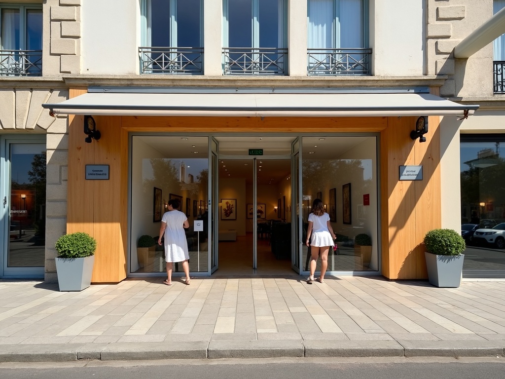 Entrée accueillante de la galerie L'Oeil du Prince à Biarritz.