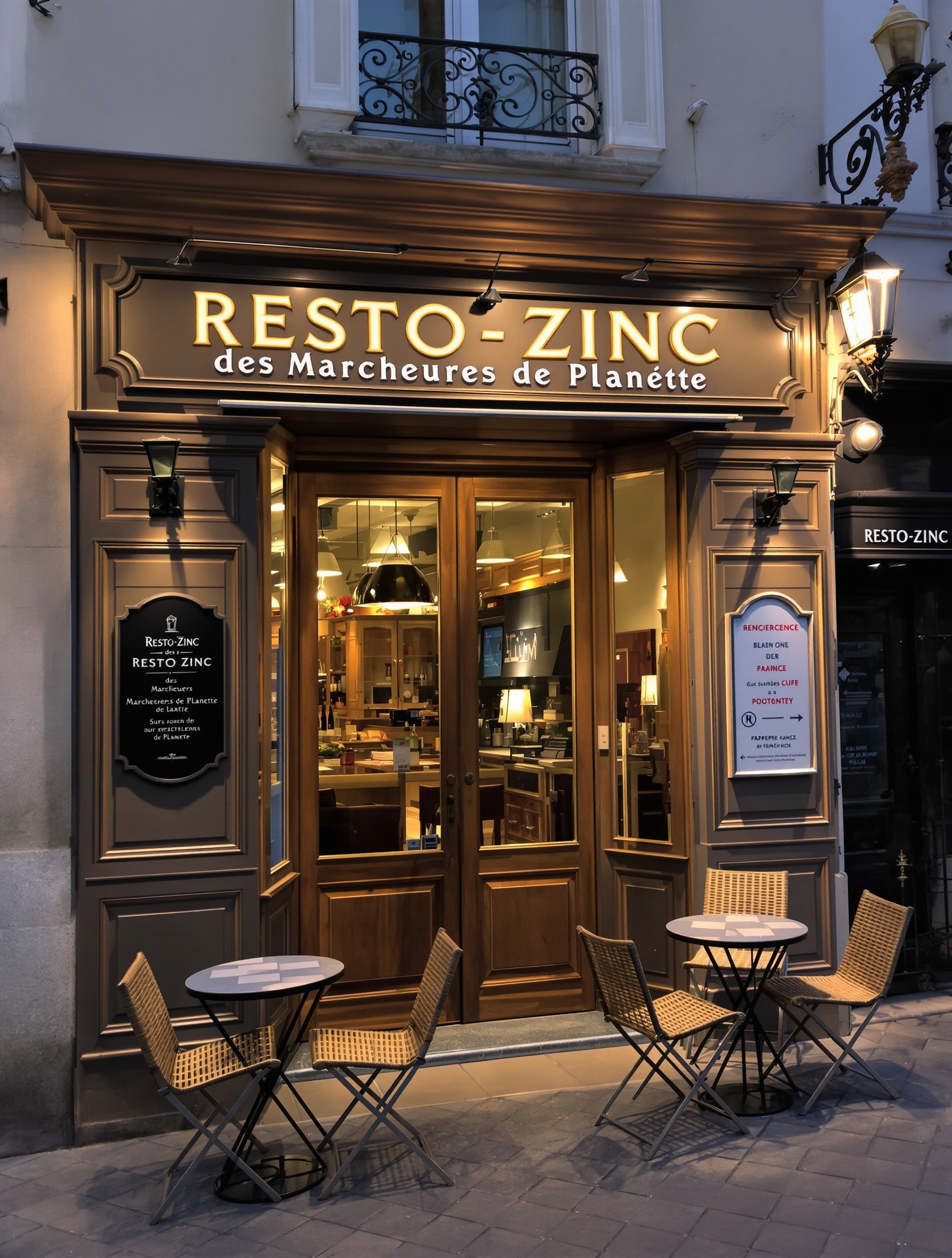 Entrée du Resto-Zinc des Marcheurs de Planète Paris bistrot façade discrète accueil chaleureux