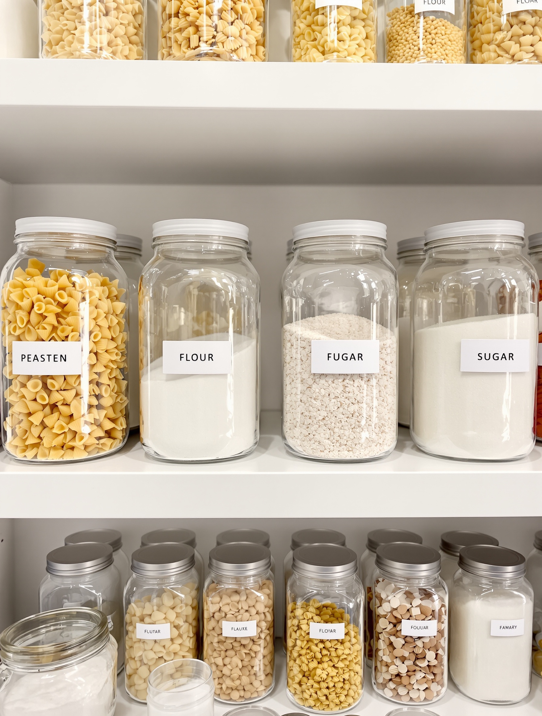 Étagère organisée minimalisme fonctionnel cuisine