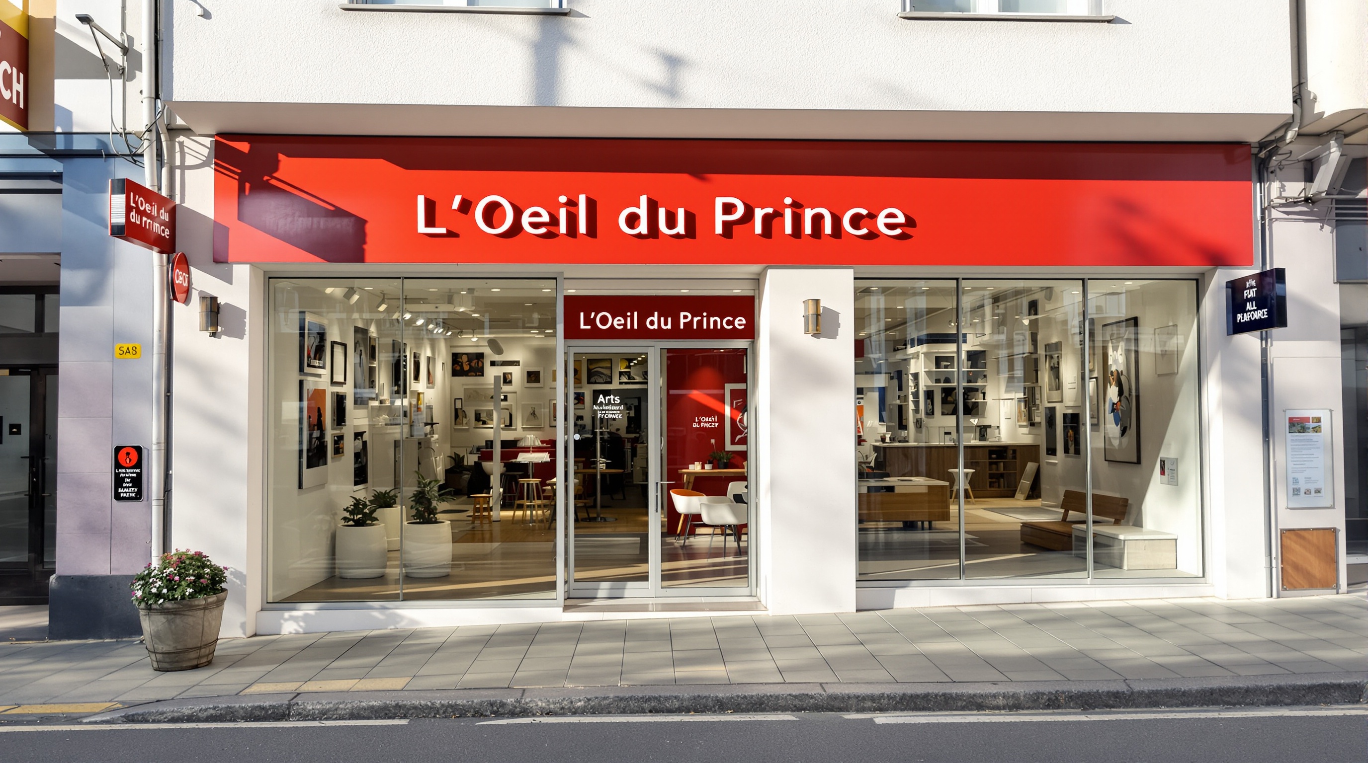 Façade intégrée de la galerie L'Oeil du Prince à Biarritz.