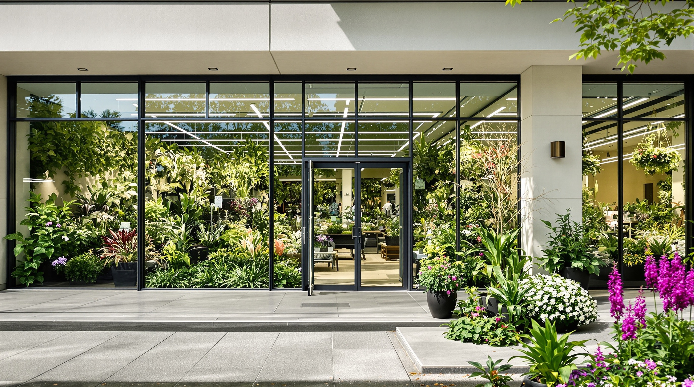façade élégante d'une pépinière française moderne galerie art plantes vivaces