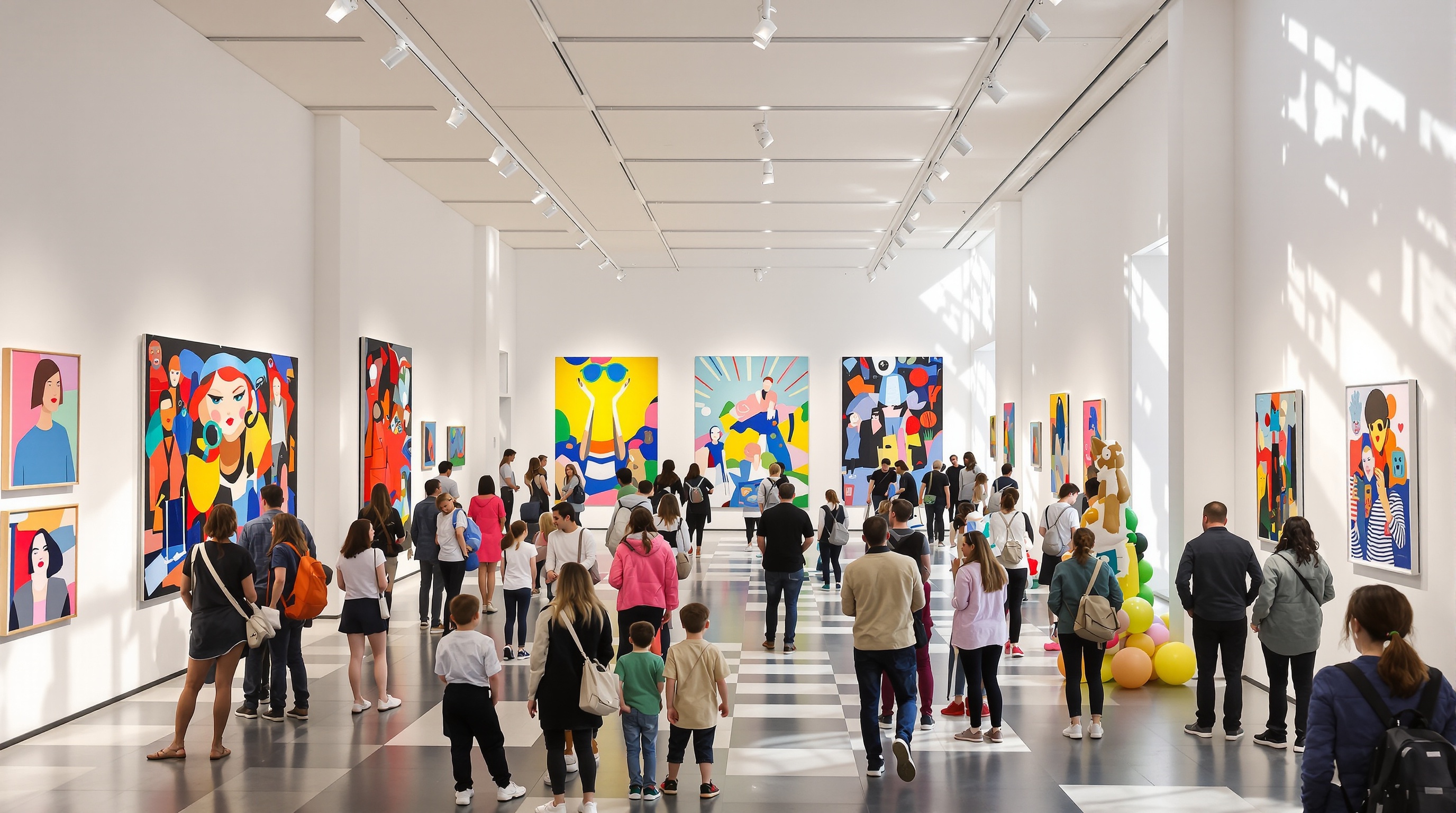 Galerie d'art contemporaine française animée en 2024