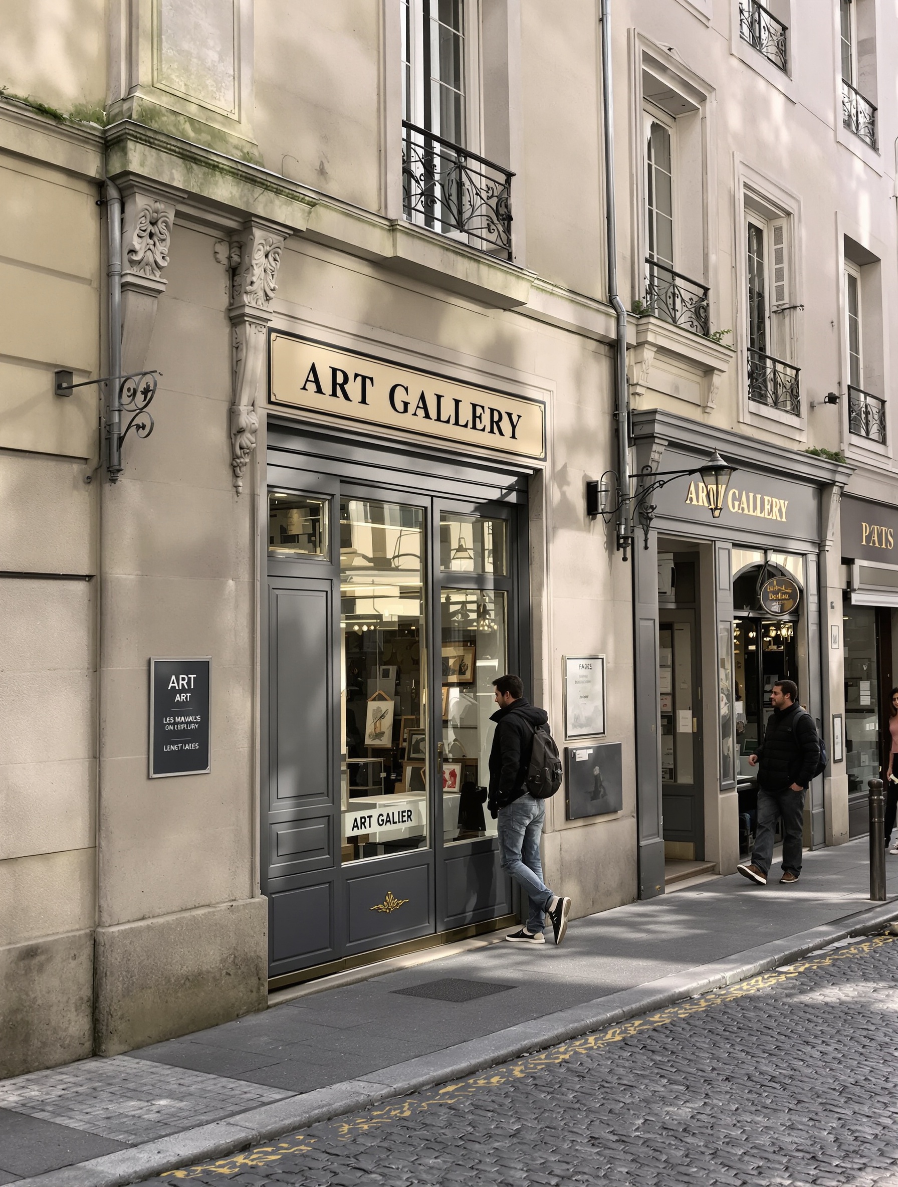 Une rue du Haut Marais, où l'art se dévoile discrètement derrière chaque façade.