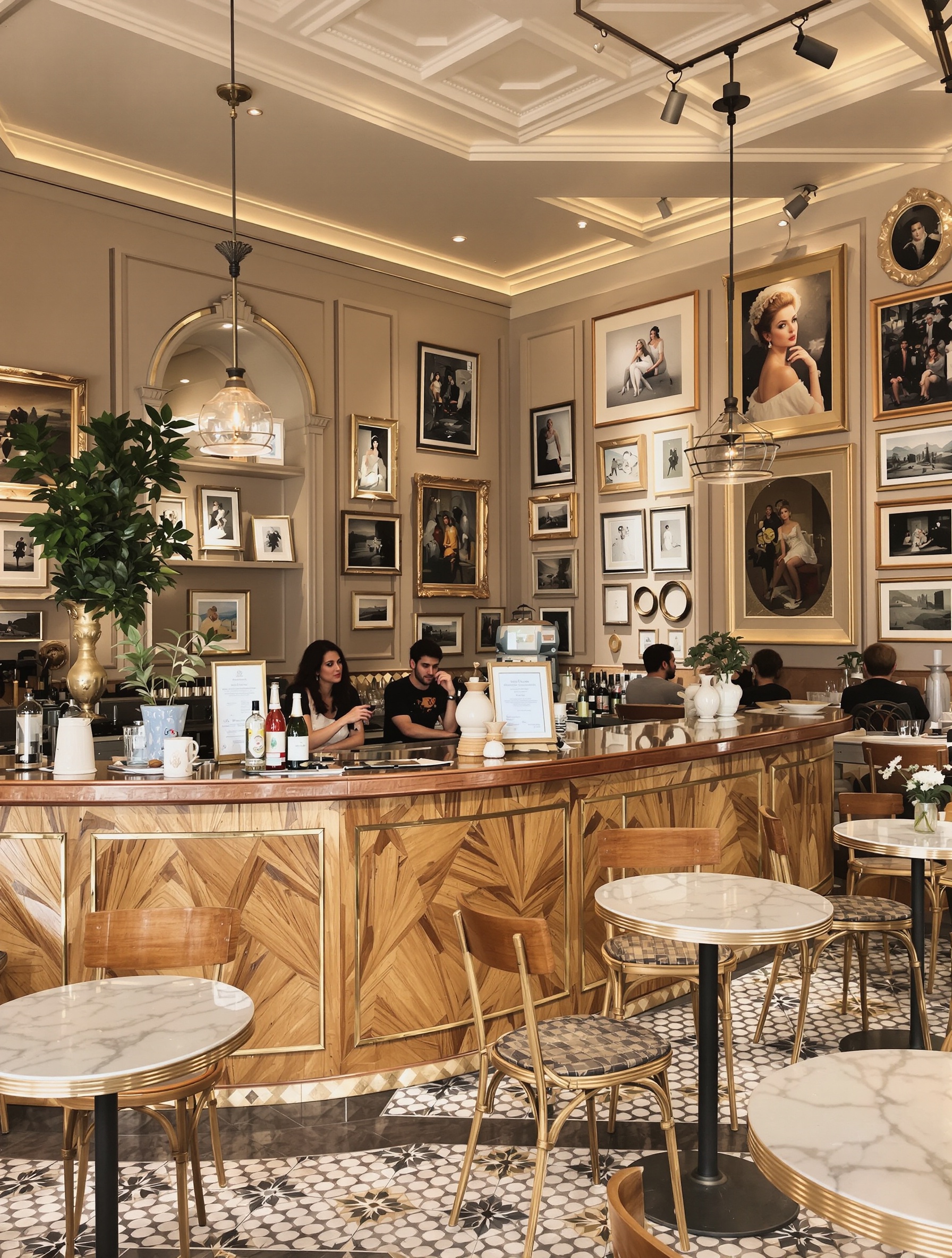 Intérieur café authentique près du Palais-Royal