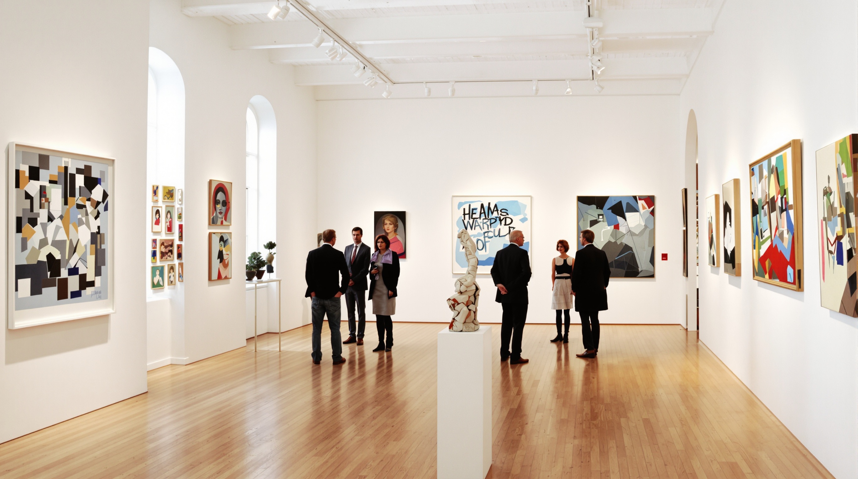 Intérieur lumineux et épuré de la galerie L'Oeil du Prince à Biarritz.