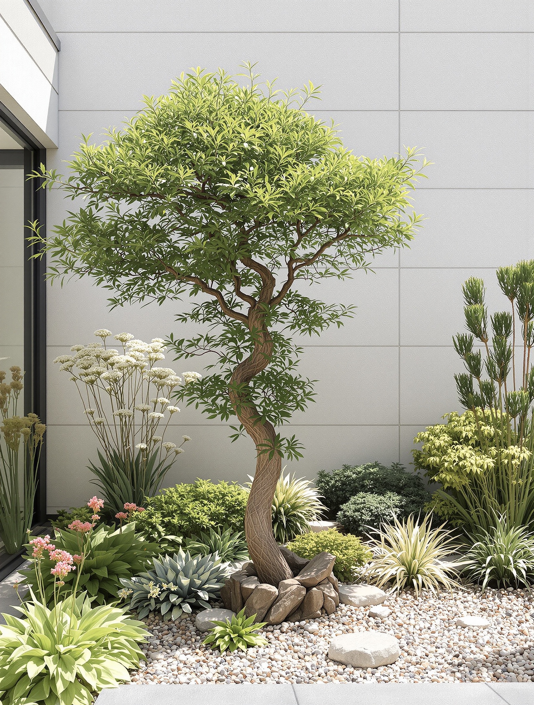 saule crevette installation artistique sculpture jardin contemporain