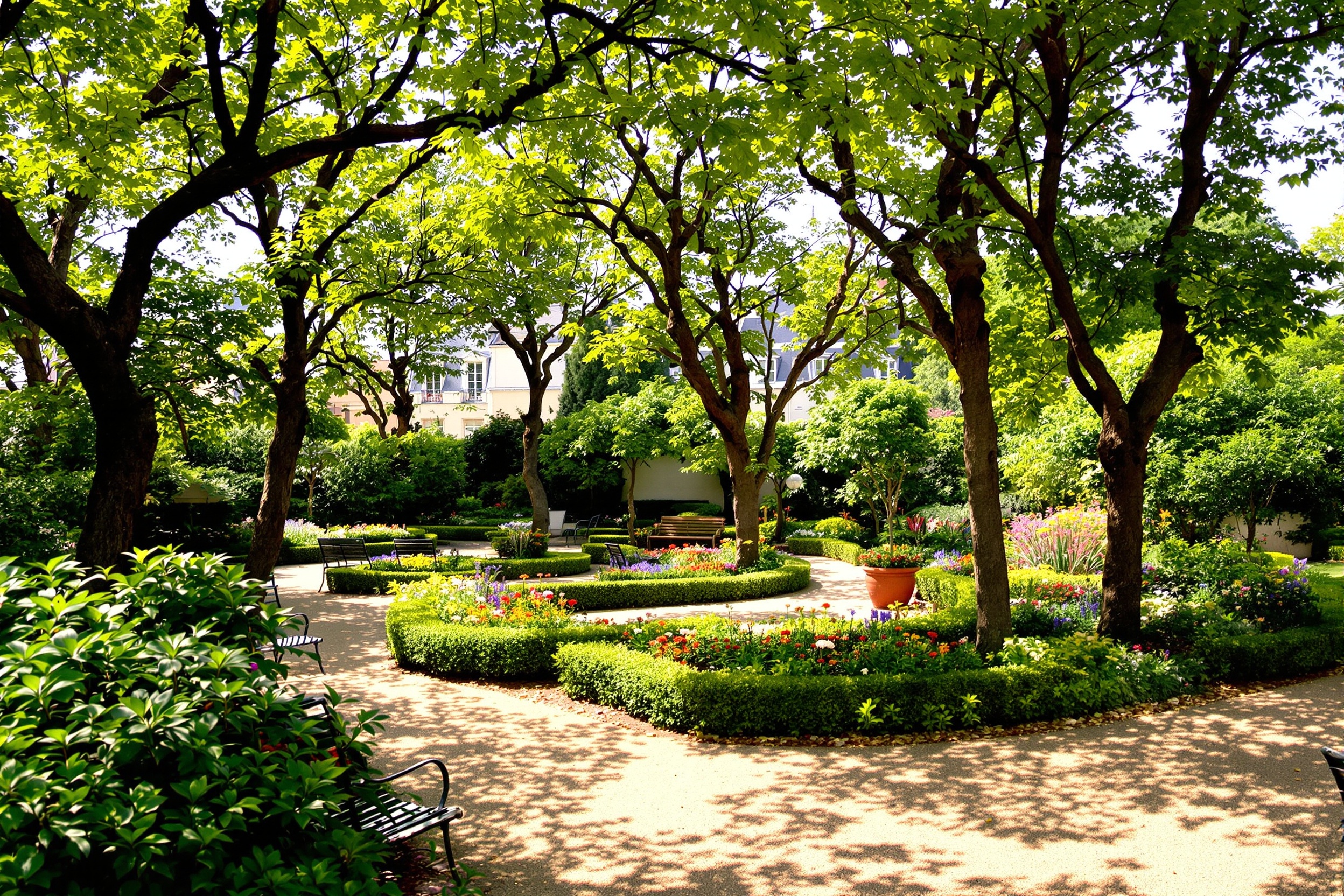 Les paisibles Jardins Renoir du Musée de Montmartre, un havre de paix artistique offrant une vue unique sur les vignes du Clos Montmartre.