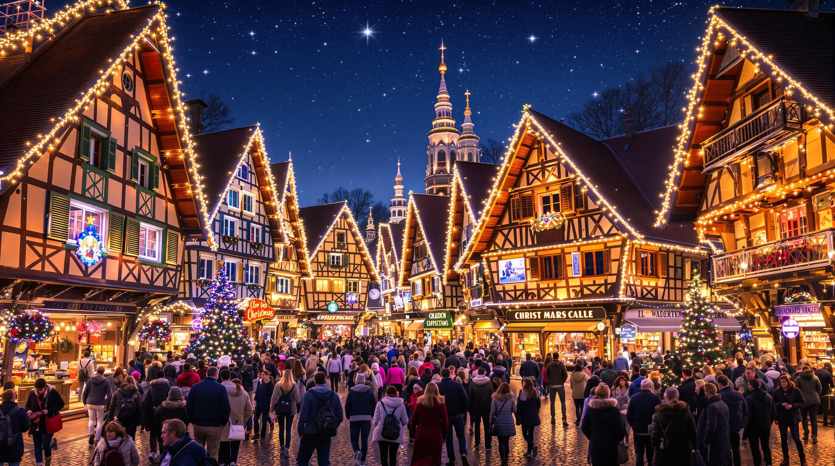 Marché de Noël en Alsace 2025, ambiance nocturne féérique