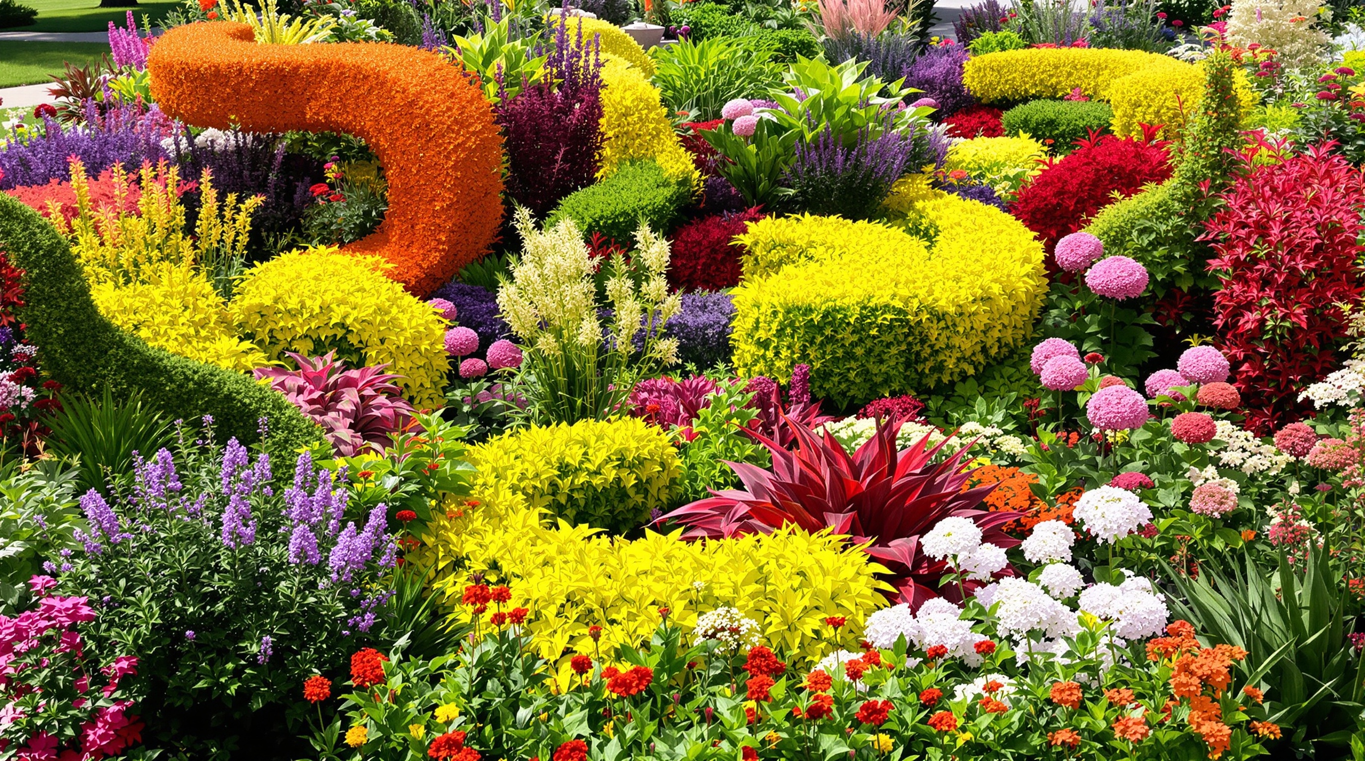jardin moderne artistique uniquement composé de plantes vivaces