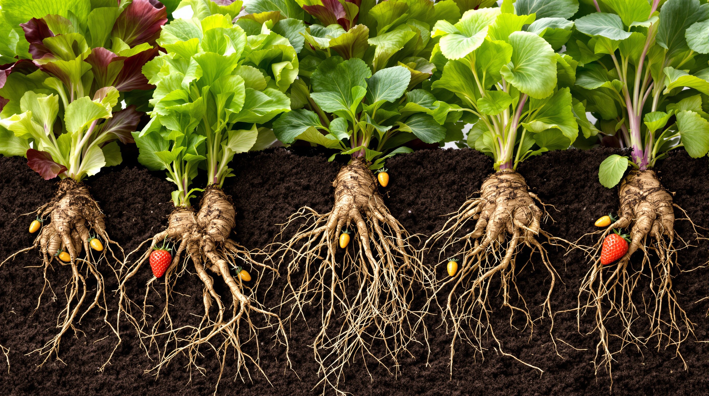 Potager et verger - racines exposées comme banquets pour larves de hanneton