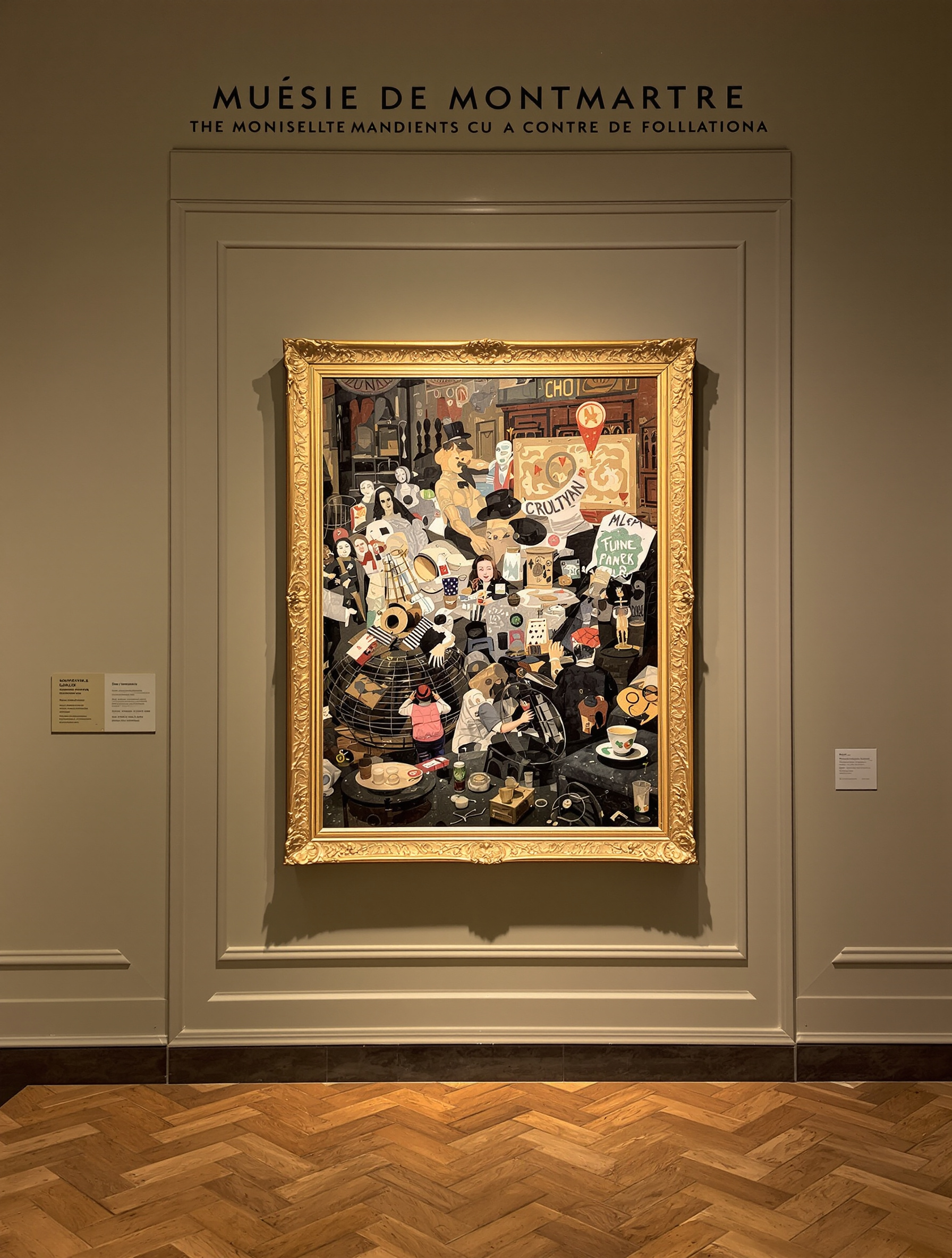 Détail d'une œuvre cubiste d’Otto van Rees exposée au Musée de Montmartre