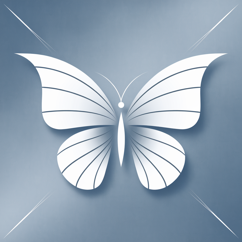 Papillon blanc minimaliste symbolique chrétienne