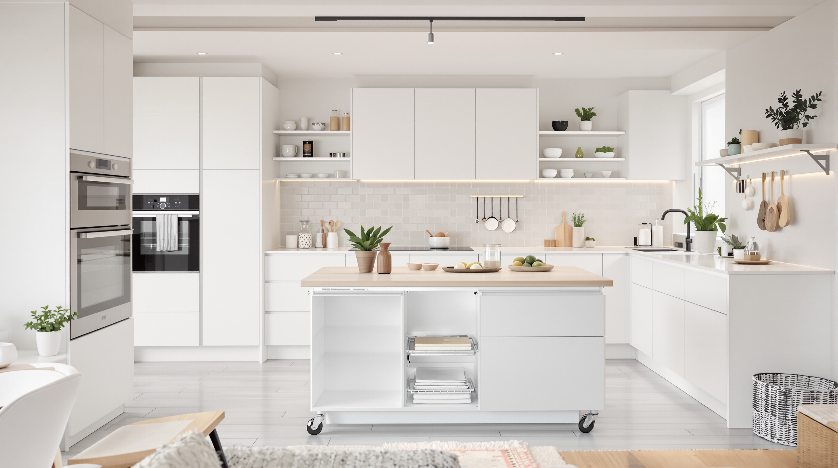 petit ilôt central compact multifonction moderne gain de place