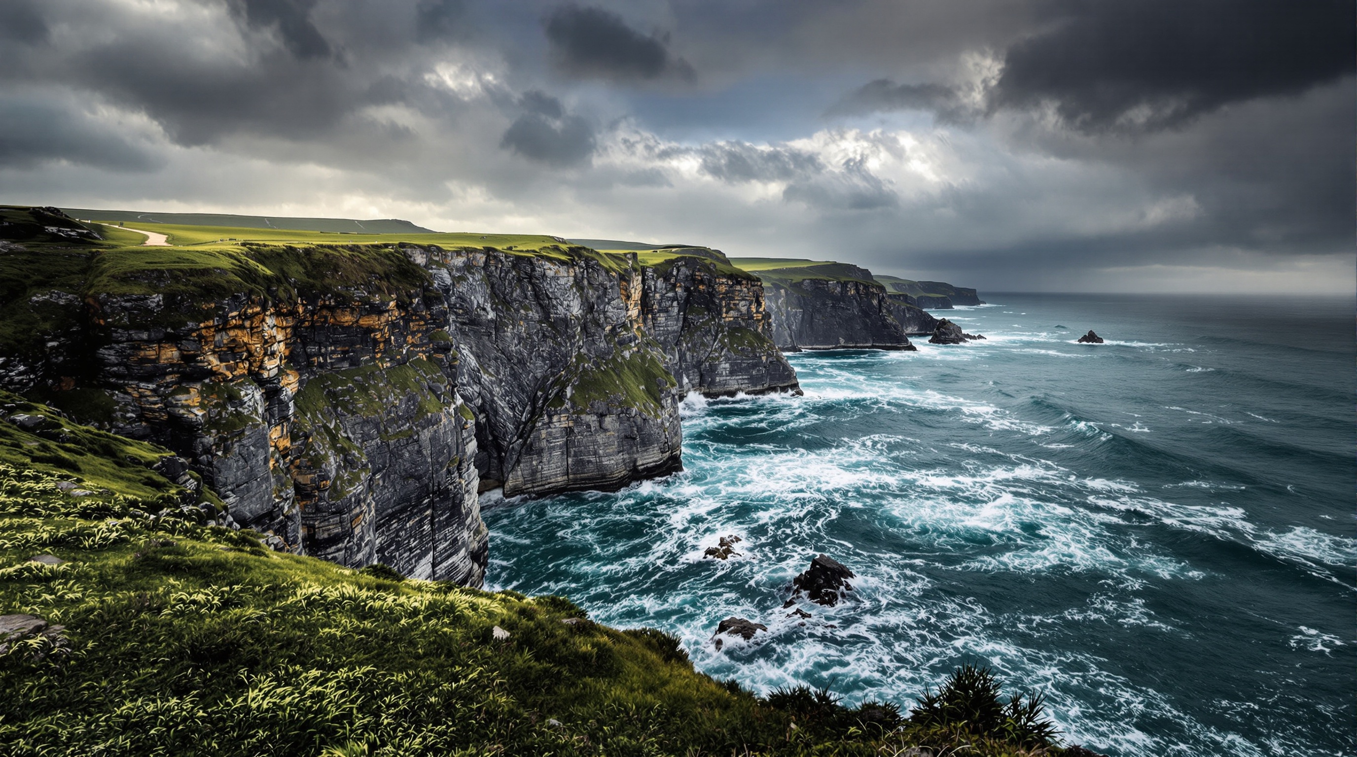 Falaises dramatiques du Sentier des Douaniers en Bretagne
