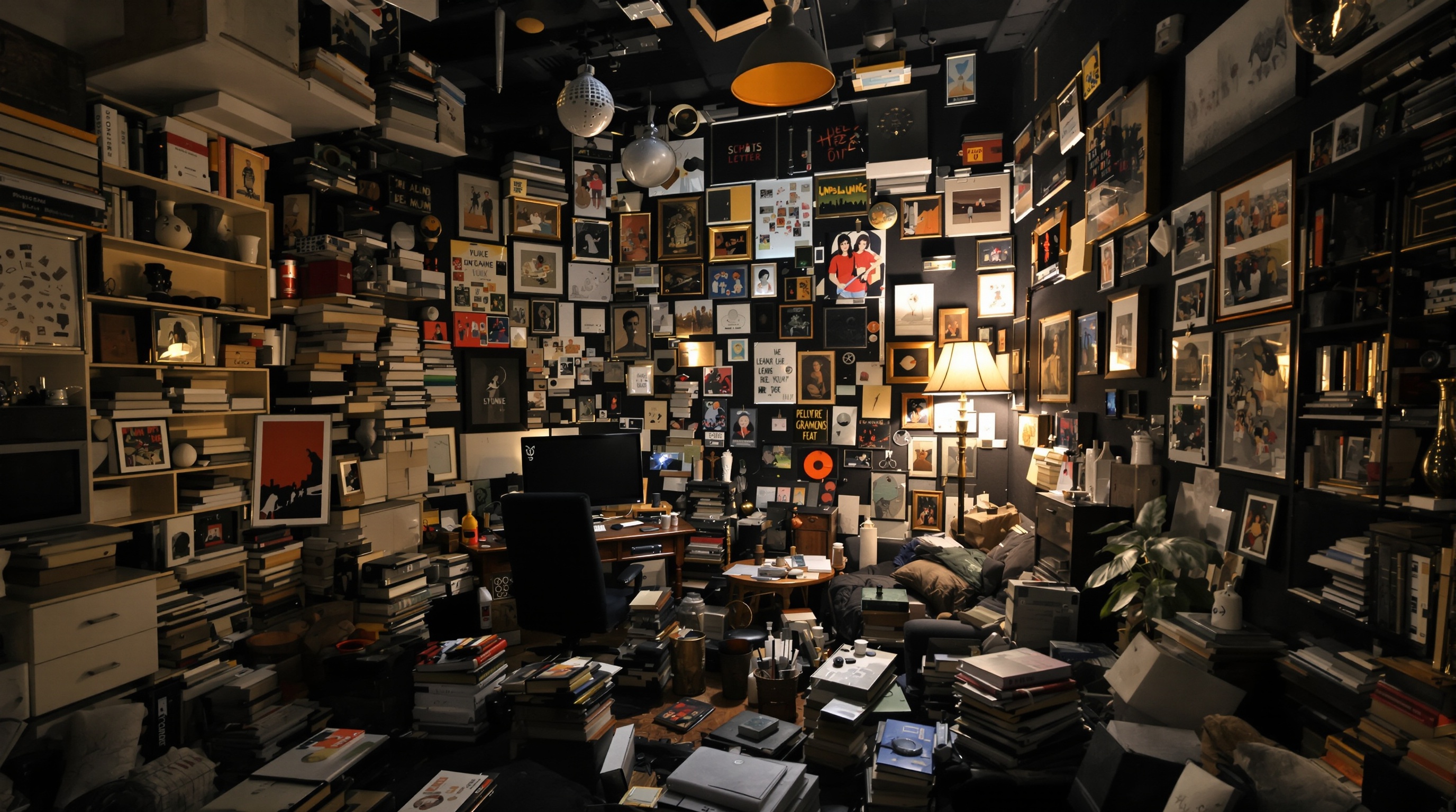 Studio désordonné illustrant toutes les erreurs classiques d'aménagement