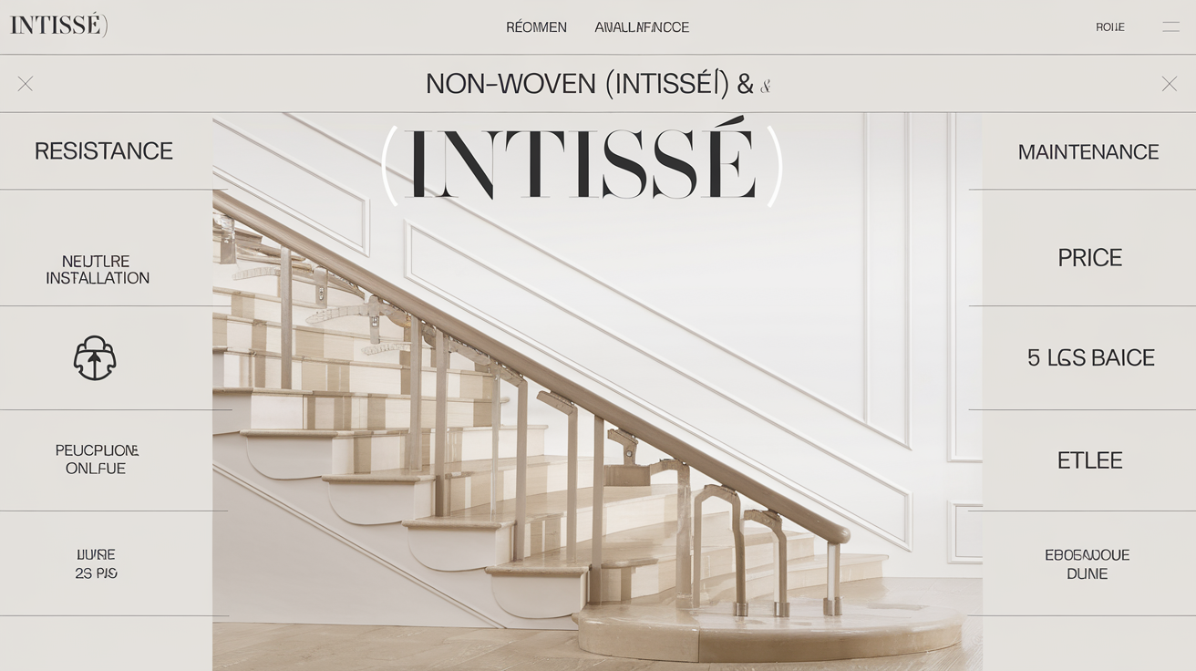 Tableau comparatif papier peint intissé vs vinyle pour escalier