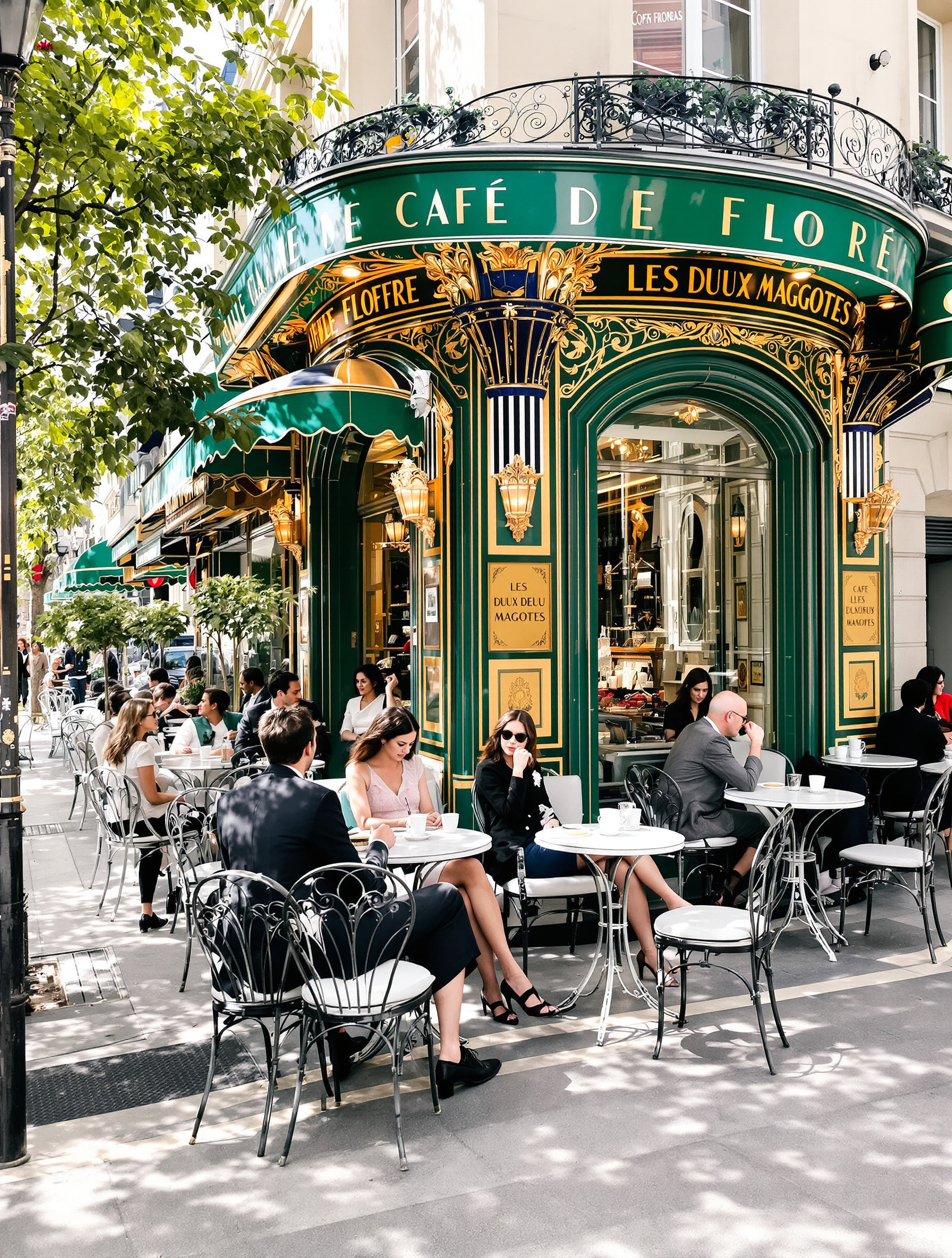 Terrasse du Café de Flore à Saint-Germain-des-Prés