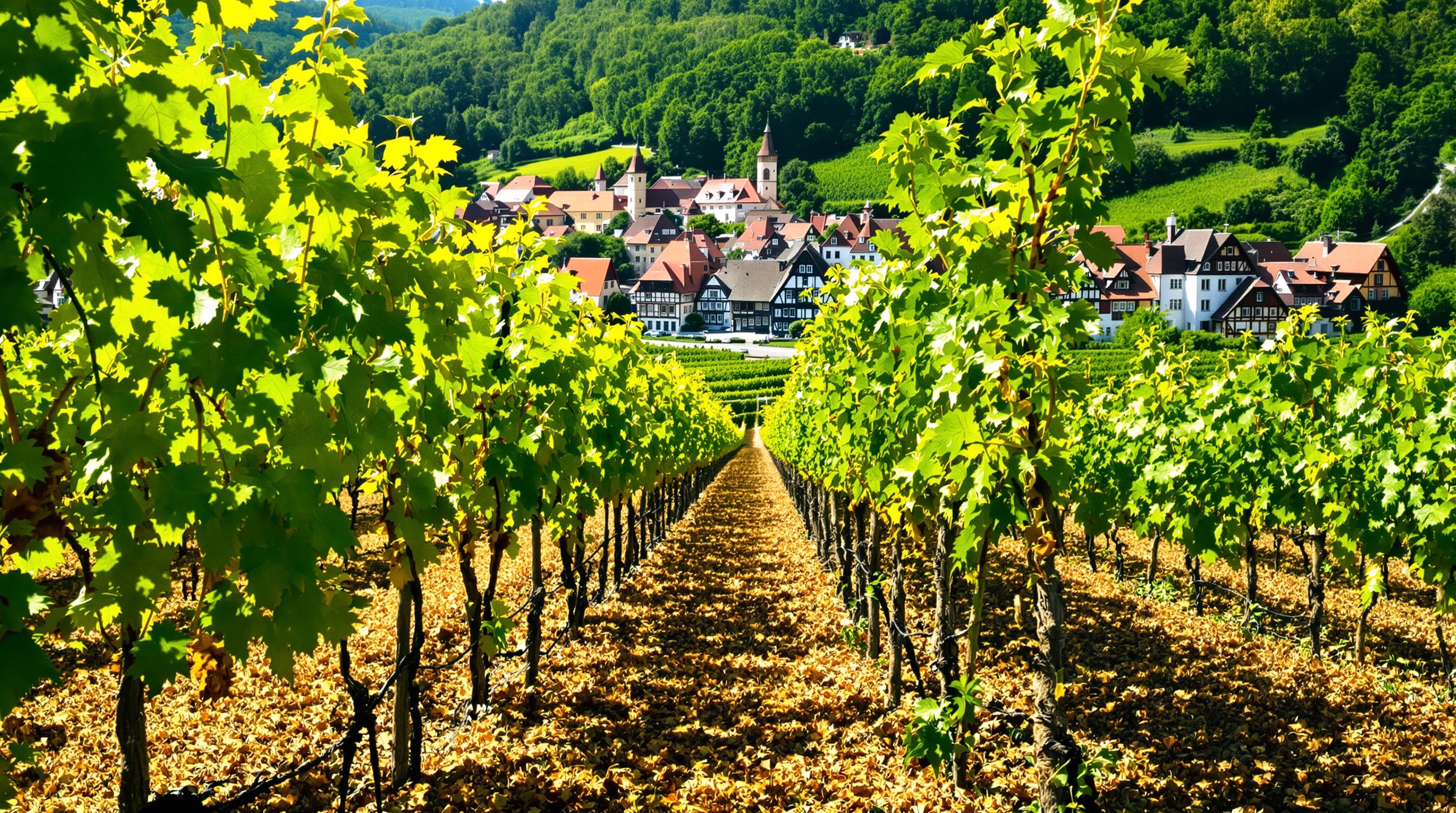 Vignobles graphiques et villages colorés en Alsace
