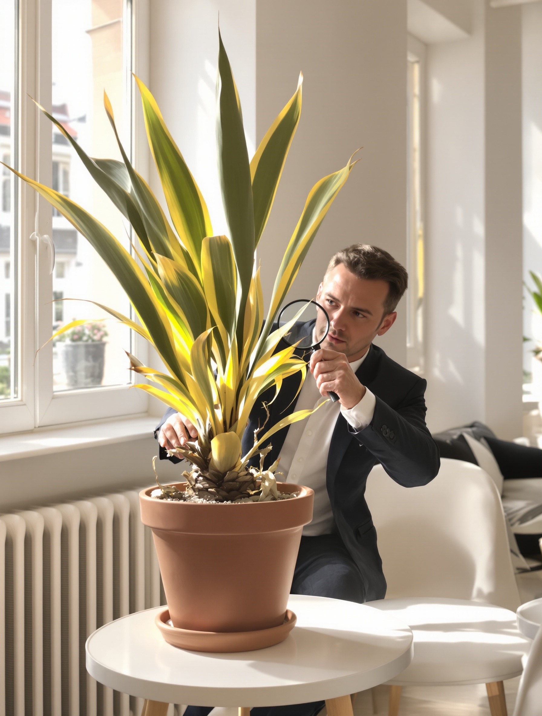 Diagnostic yucca feuilles jaunes ironique élégance